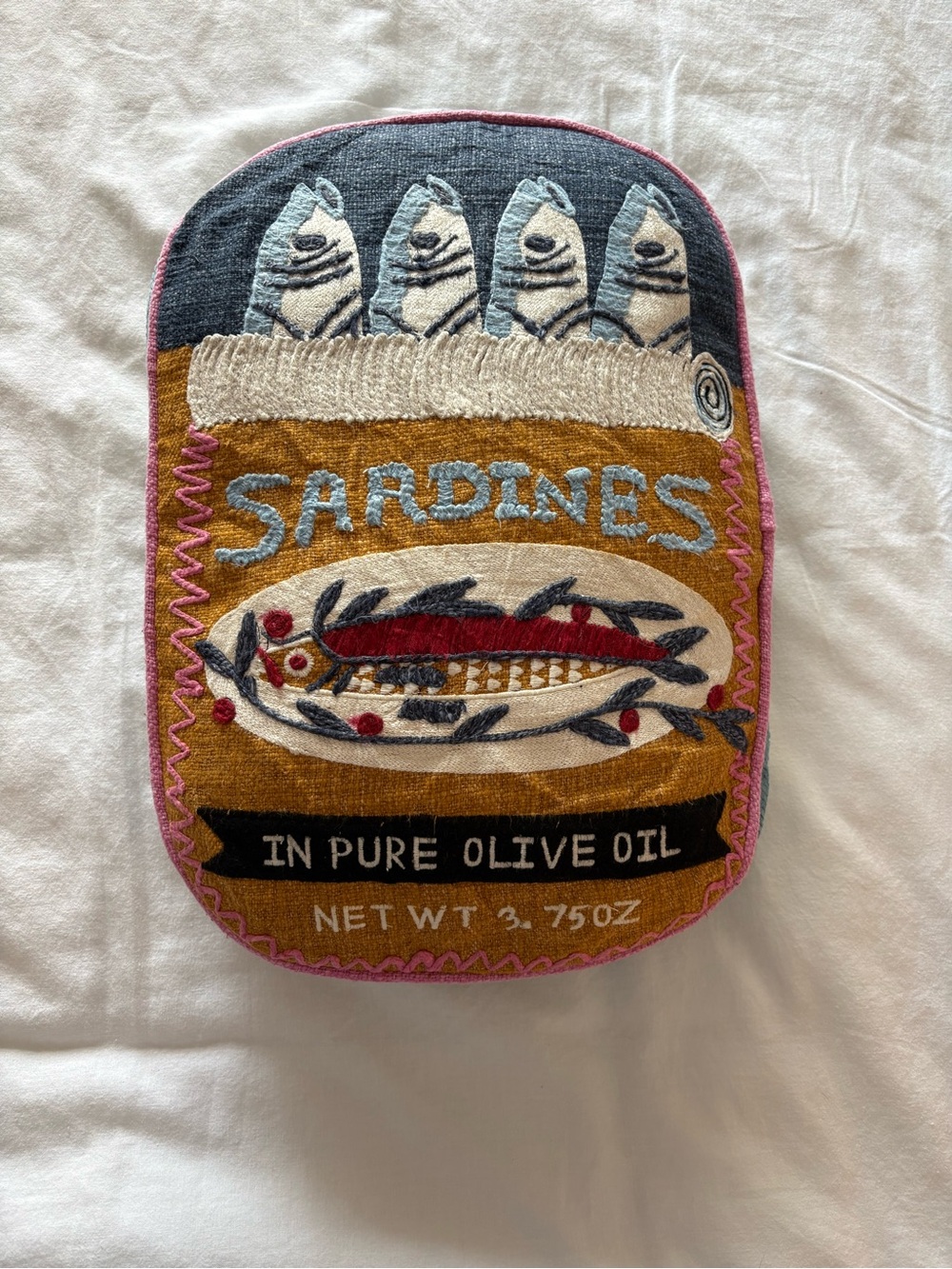 Multicolor Sardine Tinned Fish Shaped Throw Pillow